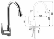 змішувач для мийки Malse 55010 хром, 35мм