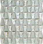 wall mosaic Drops stone white glass 30x30