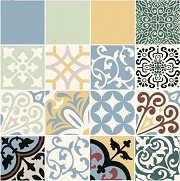 Dekor ścienny 16-elementowy Beat of White Patch B 59,8x59,8