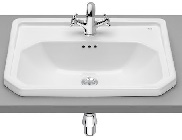 Carmen Washbasin 600X450 INSET 1TH WHTE