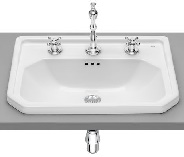 Carmen Washbasin 600X450 INSET 3TH WHTE
