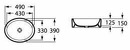 Fuego Washbasin 49x39x15cm Fuego Washbasin 49x39x15cm